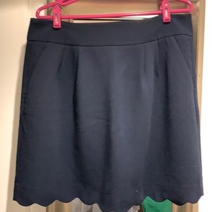 Loft Scallop Skirt in Navy